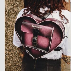 DR. MARTENS HEART SHAPED DISTRESSED LEATHER BACKPACK BAG NWT